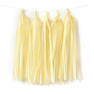 ivory Tissue Paper Tassel Garlands - Online Party Supplies