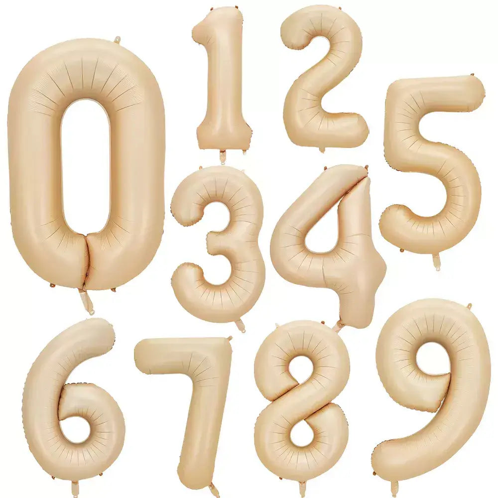40 Inch Jumbo Caramel 0-9 Number Foil Helium Balloons