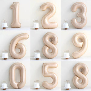 40 Inch Jumbo Caramel 0-9 Number Foil Helium Balloons number