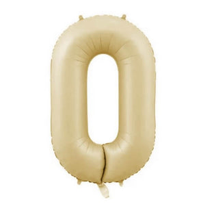 40 Inch Jumbo Caramel 0-9 Number Foil Helium Balloons number 0