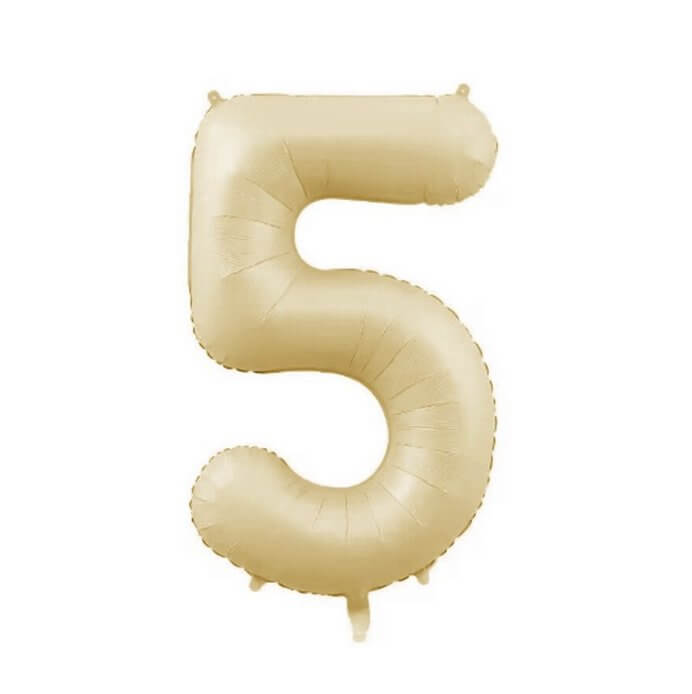 40 Inch Jumbo Caramel 0-9 Number Foil Helium Balloons number 5