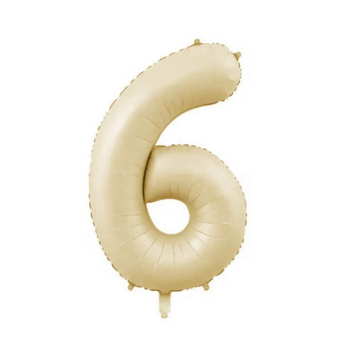 40 Inch Jumbo Caramel 0-9 Number Foil Helium Balloons number 6