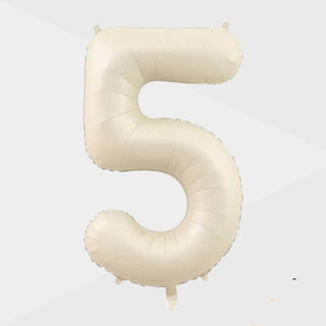 40" Jumbo Cream Coloured 0-9 Number Foil Balloon number 5
