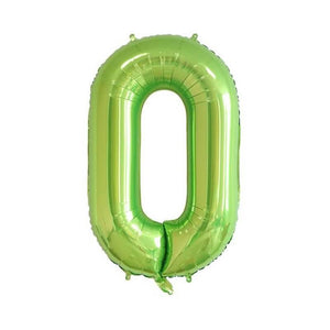 40" Jumbo Green 0-9 Number Foil Balloons number 0