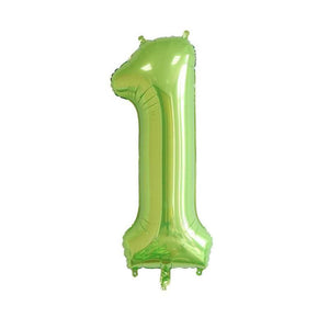 40" Jumbo Green 0-9 Number Foil Balloons number 1