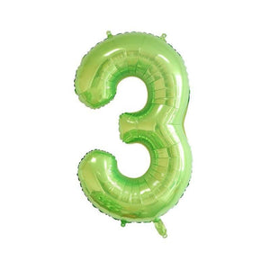40" Jumbo Green 0-9 Number Foil Balloons number 3
