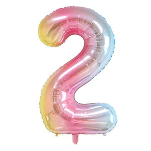 40" Jumbo Iridescent Rainbow Ombre Number 0-9 Foil Balloon number  2