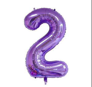 40" Jumbo Purple 0-9 Number Foil Balloons - number 2