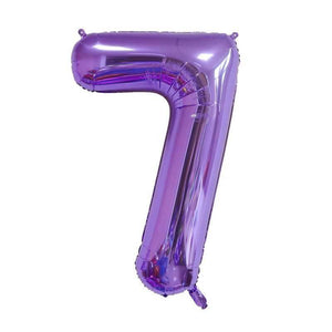 40" Jumbo Purple 0-9 Number Foil Balloons - number 7