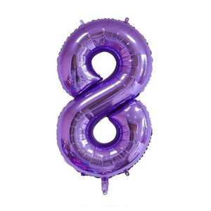 40" Jumbo Purple 0-9 Number Foil Balloons - number 8