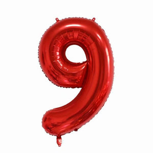 40" Jumbo Red 0-9 Number Foil Balloons number 9