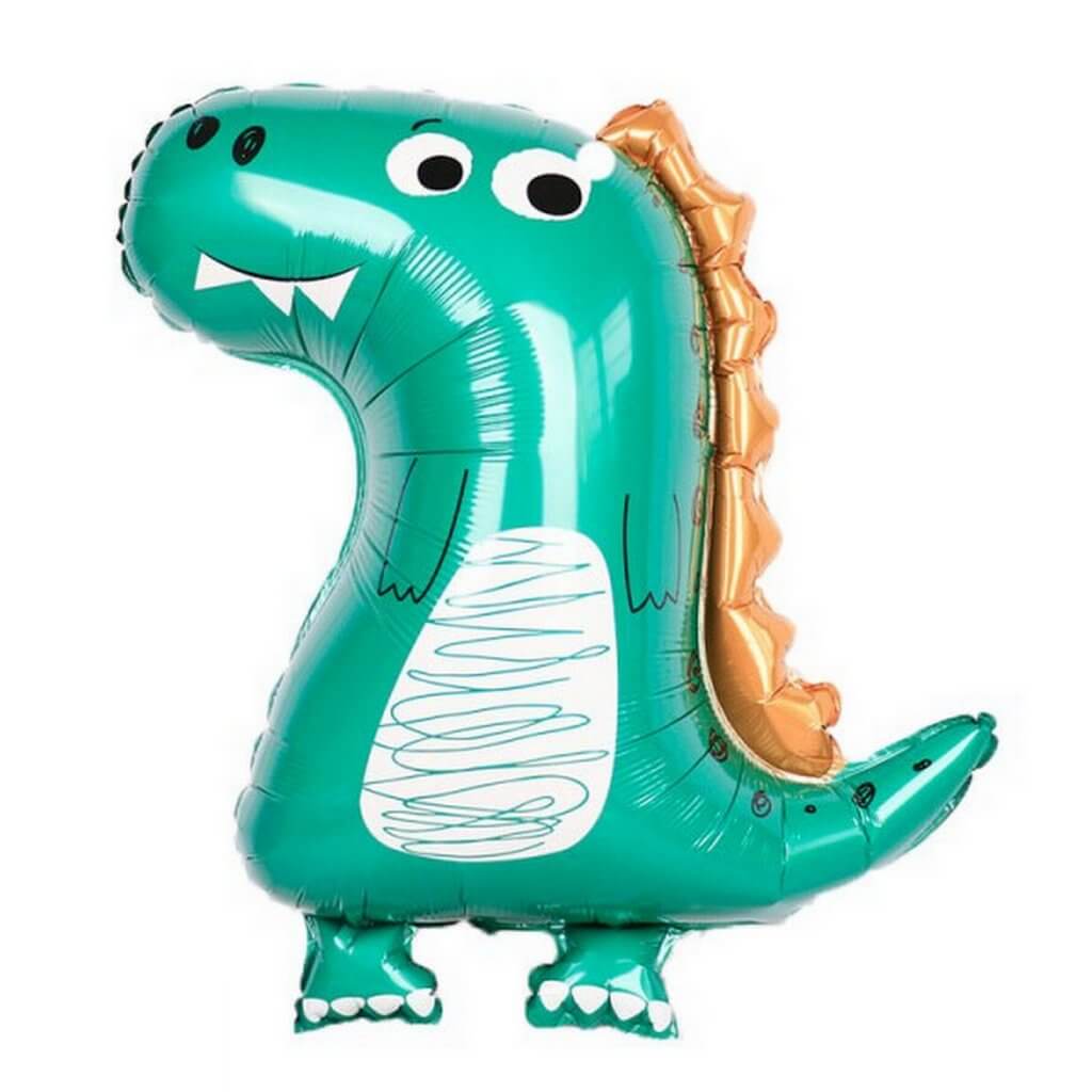 Cute Blue Dinosaur Cartoon Foil Balloon