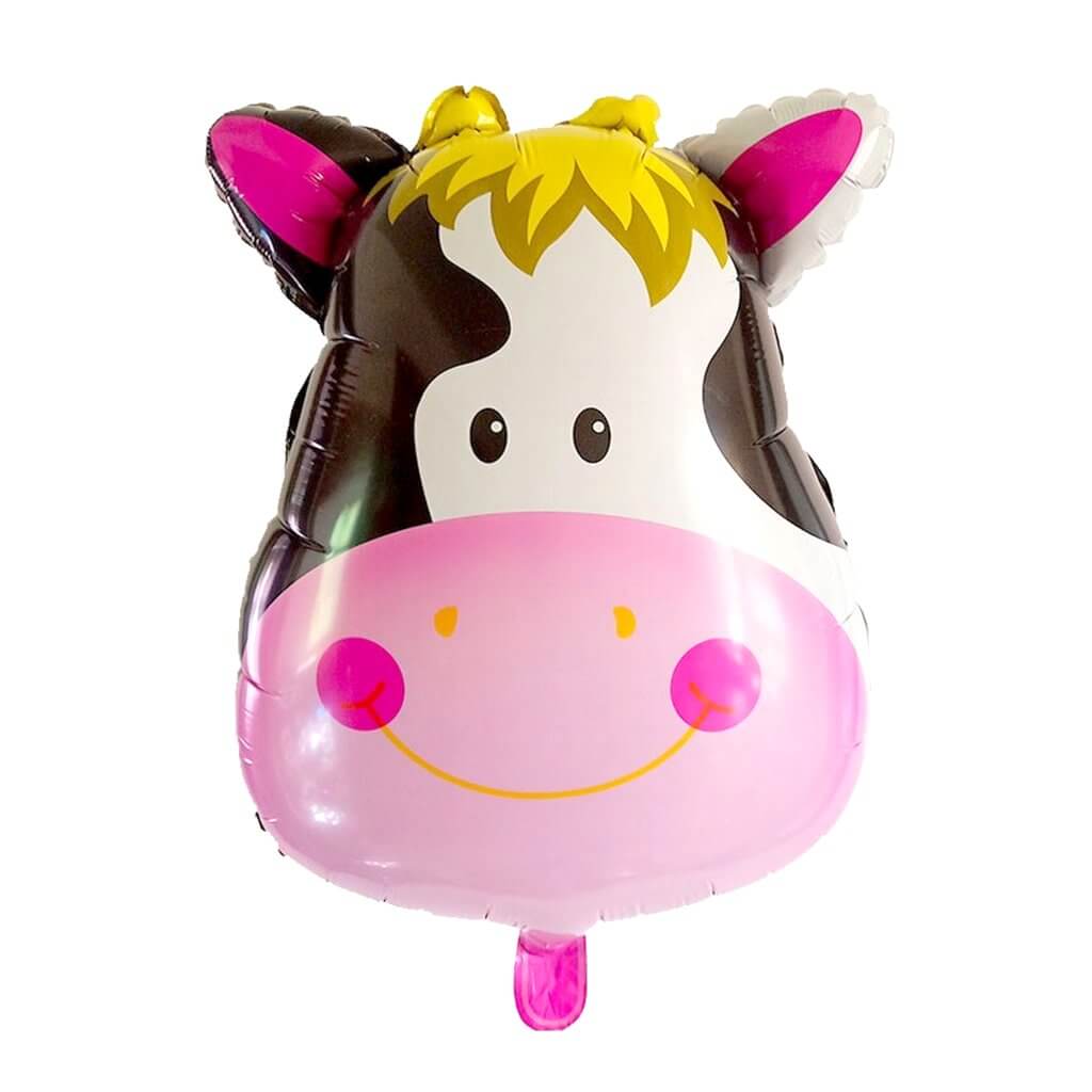 Jumbo Cow Head Foil Balloon - Farm & Safari Animal Themed Party Balloons and Decorations
