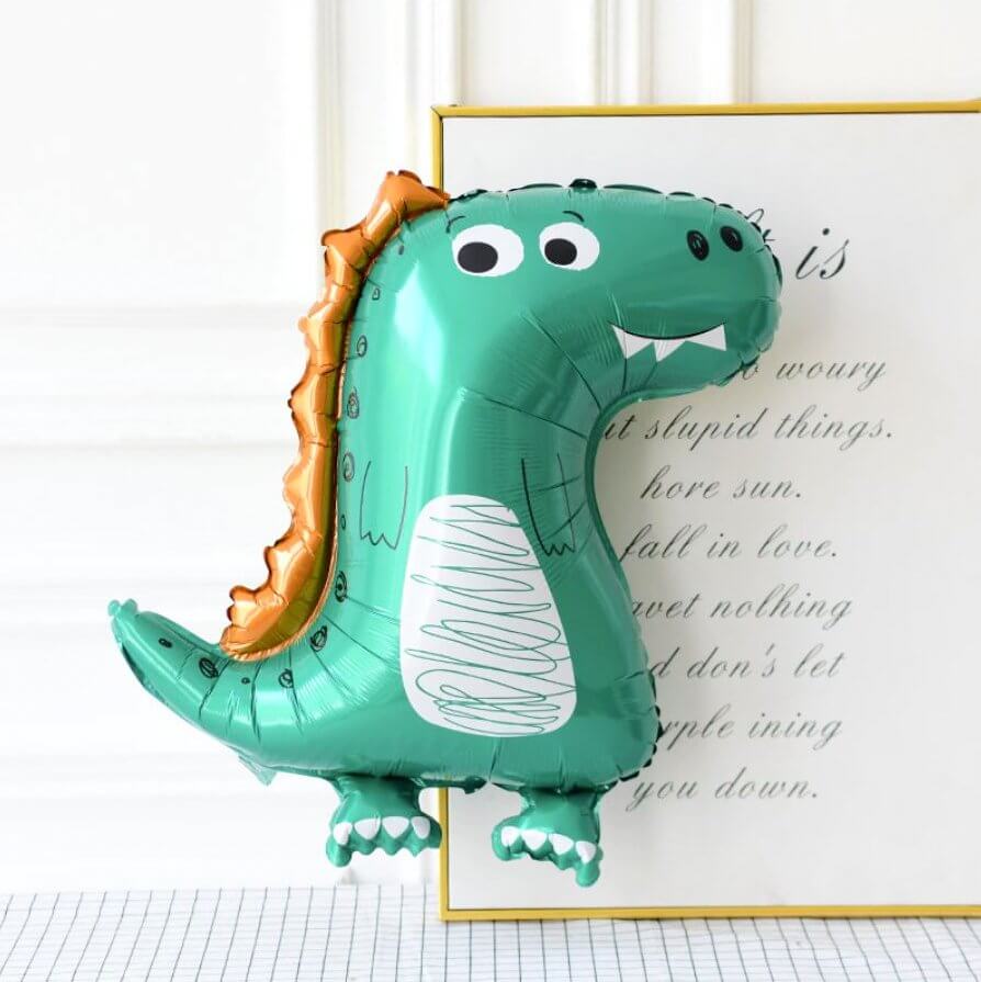 Cute Blue Dinosaur Cartoon Foil Balloon