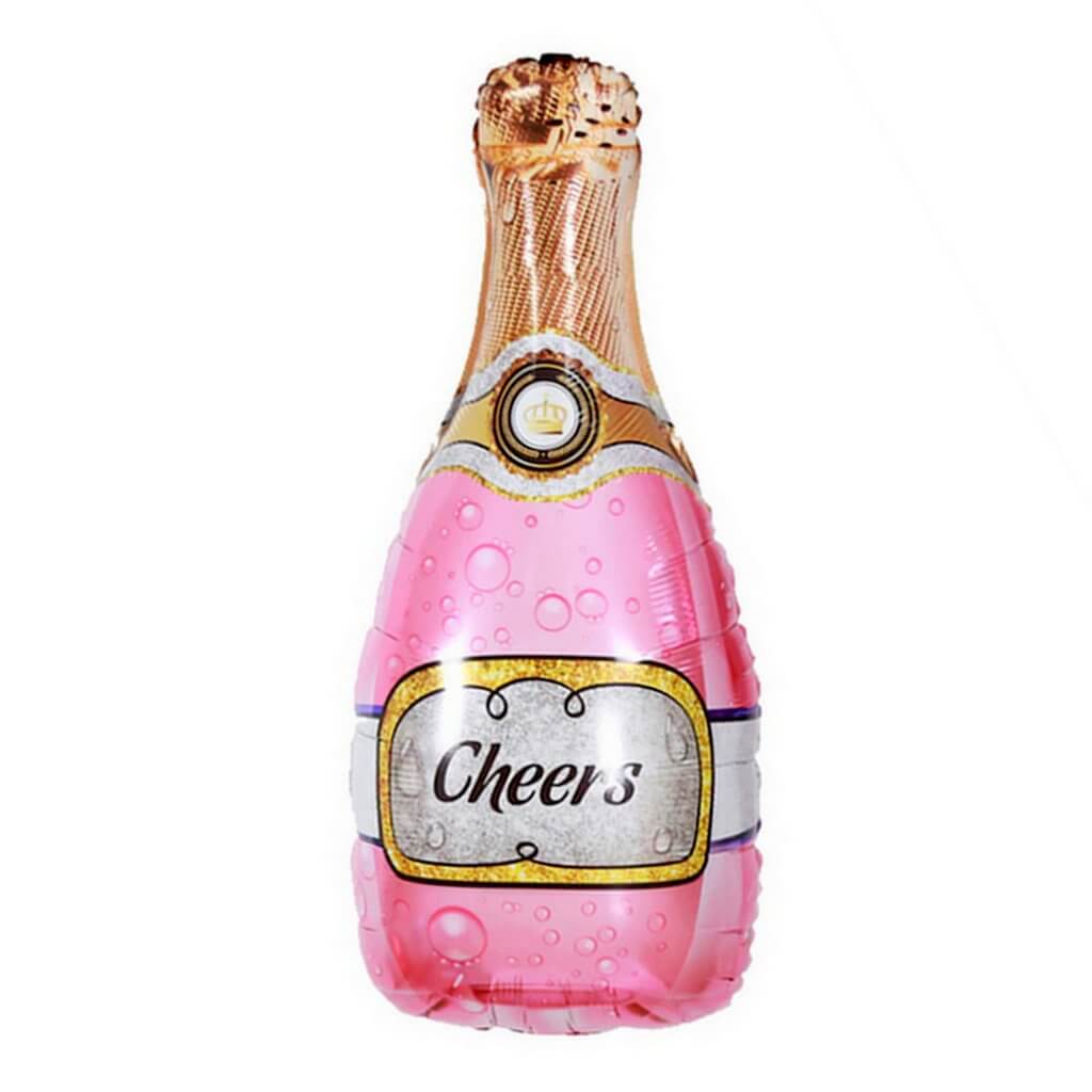 Jumbo Pink Cheers Champagne Bottle Shaped Foil Balloon