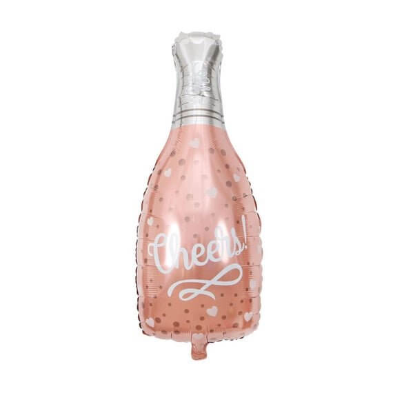 Jumbo Rose Gold Cheers Champagne Bottle Foil Balloon