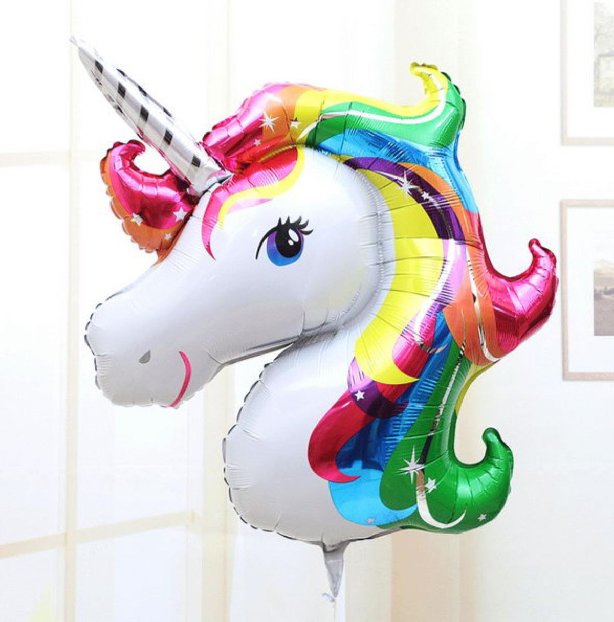 Jumbo Super Shape Rainbow Unicorn Head Foil Balloon - Online Party Supplies