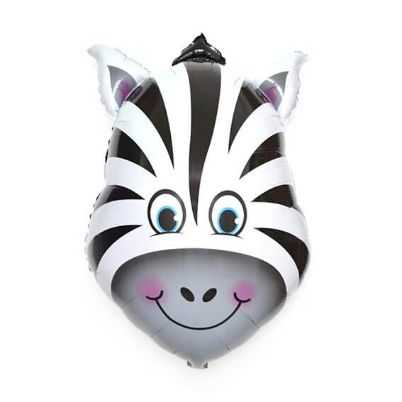 Jumbo Zebra Head Foil Balloon - Farm & Safari Animal Themed Party Balloons and Decorations
