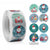 Paper Merry Christmas Round Sticker 50 Pack - 8 Designs