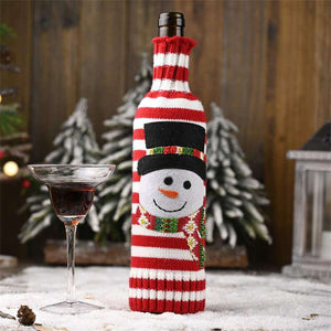 Knitted Christmas Bottle Stubby Holder - Santa, Reindeer, Snowman