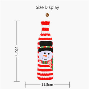 Knitted Christmas Bottle Cover - Santa, Reindeer, Snowman