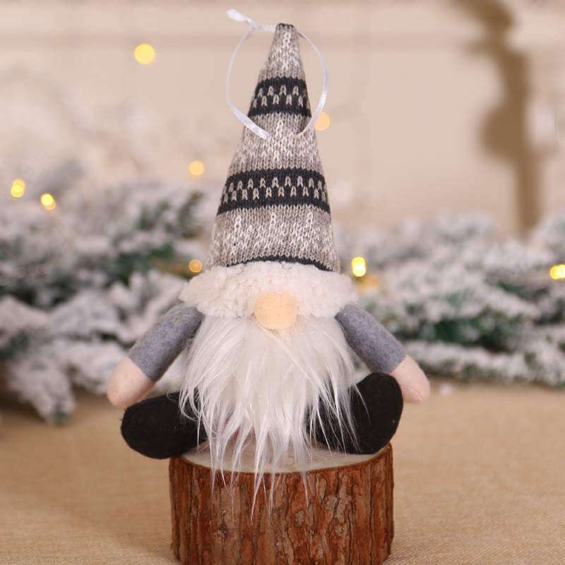 Knitted Christmas Gnome Santa Tree Hanging Ornament & Shelf Sitter