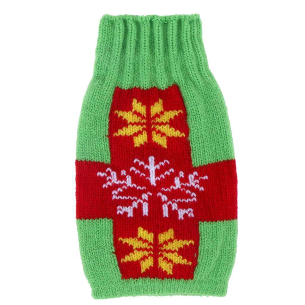 Knitted Snowflake Christmas Bottle Holder – Reusable Stubby Cooler