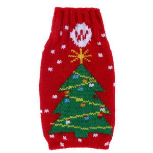 Knitted Christmas Bottle Stubby Holder - Xmas Tree