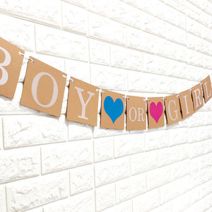 Kraft 'Boy or Girl We Love You' with Hearts Baby Shower Gender Reveal Banner