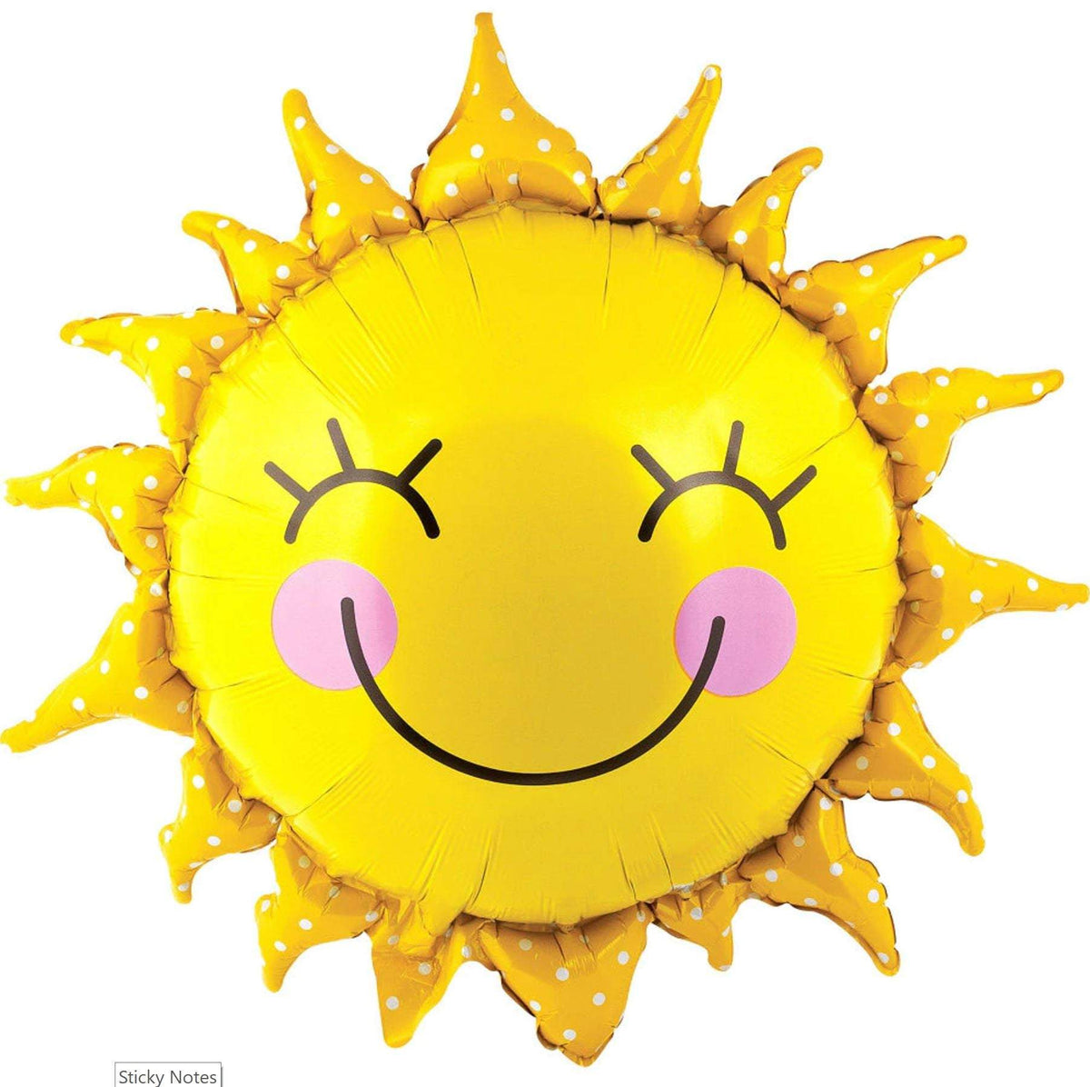 29" Online Party Supplies Giant Happy Smiling Sunshine Sun Shaped Foil Balloon