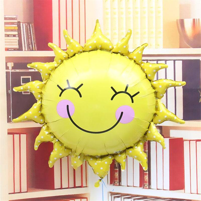 Giant Gold Happy Smiling Sun Foil Balloon