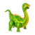Large 4D Standing Green Brontosaurus Dinosaur Foil Balloon
