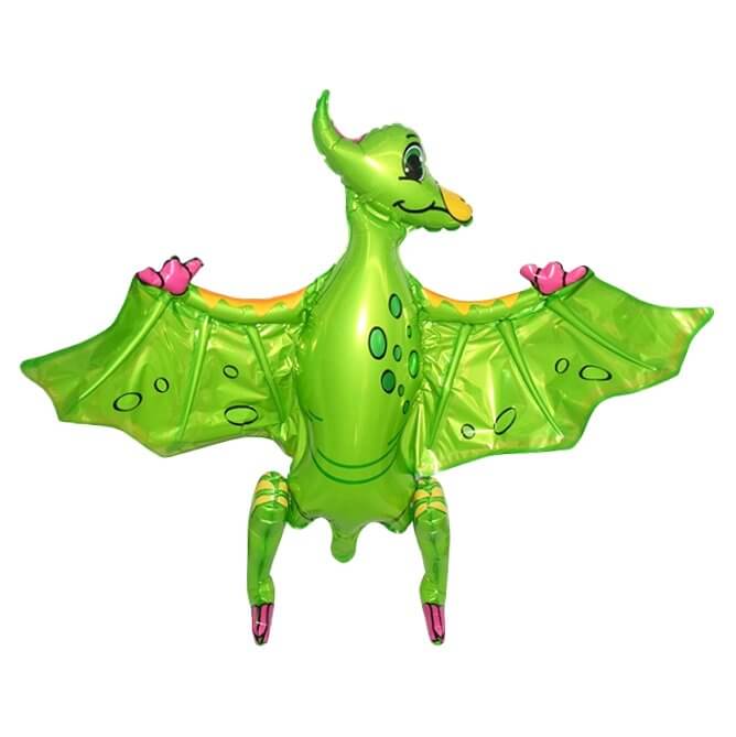 Large 4D Freestanding Green Pteranodon Dinosaur Foil Balloon