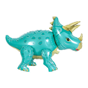Large 4D Freestanding Blue Triceratops Dinosaur Foil Balloon