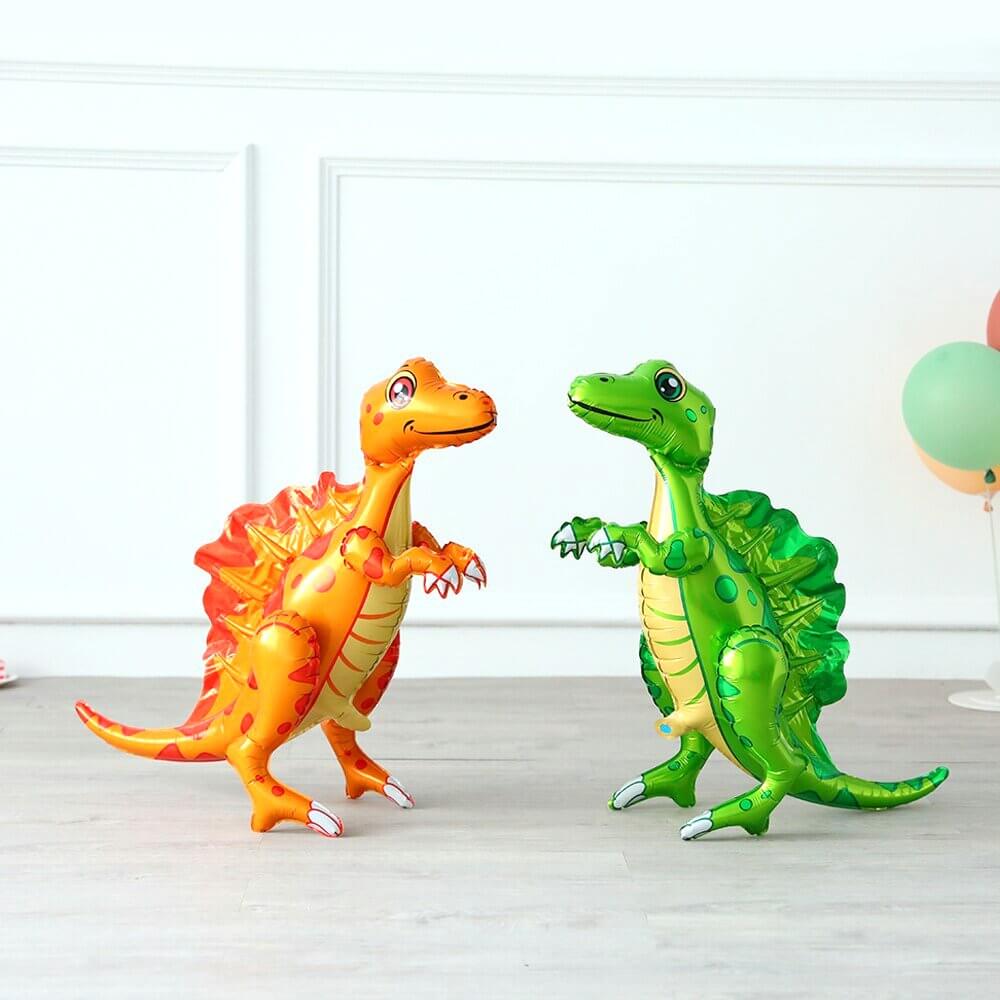 Large 4D Standing Orange Spinosaurus Dinosaur Foil Balloon