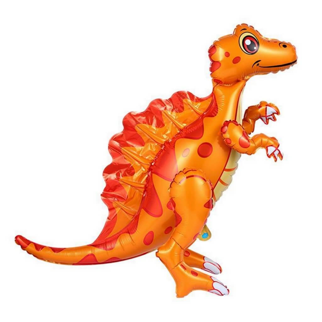 Large 4D Standing Orange Spinosaurus Dinosaur Foil Balloon