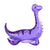 Large 4D Standing Purple Elamosaurus Dinosaur Foil Balloon