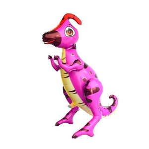 Large 4D Standing Hot Pink Parasaurolophus Dinosaur Foil Balloon