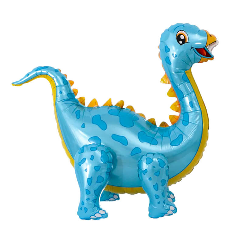 Large 3D freestanding Blue Brontosaurus Dinosaur Foil Balloon