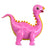 Large 4D Standing Pink Brontosaurus Dinosaur Foil Balloon