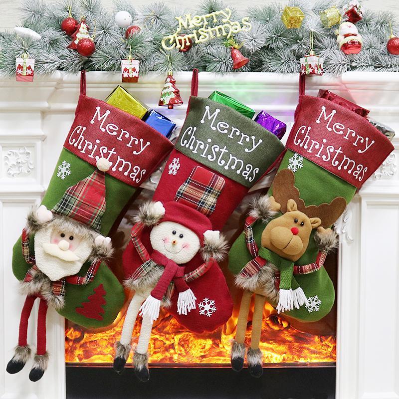 Large Merry Christmas Stockings - Xmas Home Decorations - Online Party Supplies