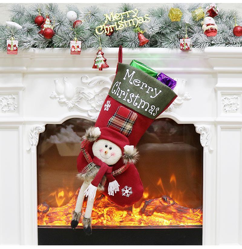 Large Merry Christmas Stockings - Xmas Home Decorations - Online Party Supplies