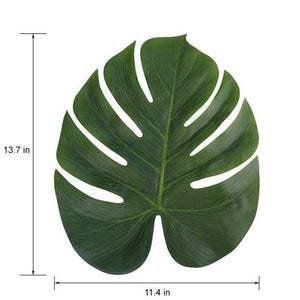 Large Tropical Artificial Monstera Leaves for Hawaiian Luau Party Decor (Pack of 10) - Online Party Supplies