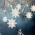 White Glitter Christmas Snowflake Paper Hanging Ornament 6 Pack