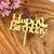 Gold Mirror Acrylic Happy Birthday Red Tractor Cake Topper