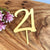 Acrylic Gold Mirror Number 21 Birthday Cake Topper
