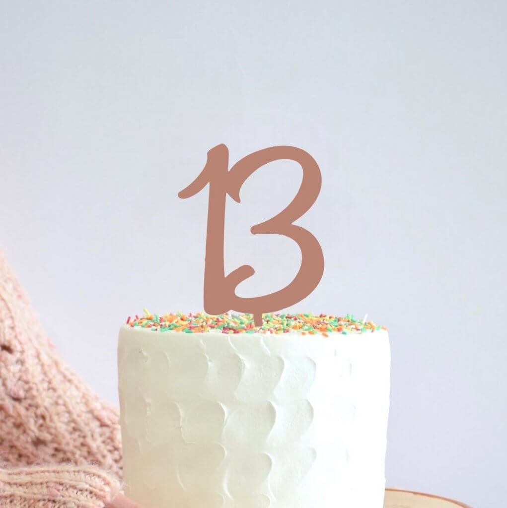 13th Birthday Loved Acrylic Cake Topper - 13 Years Old - Thirteenth