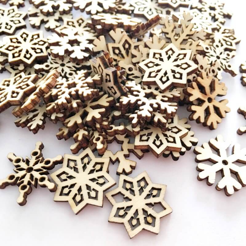Rustic Wooden Christmas Snowflake Confetti Table Scatters