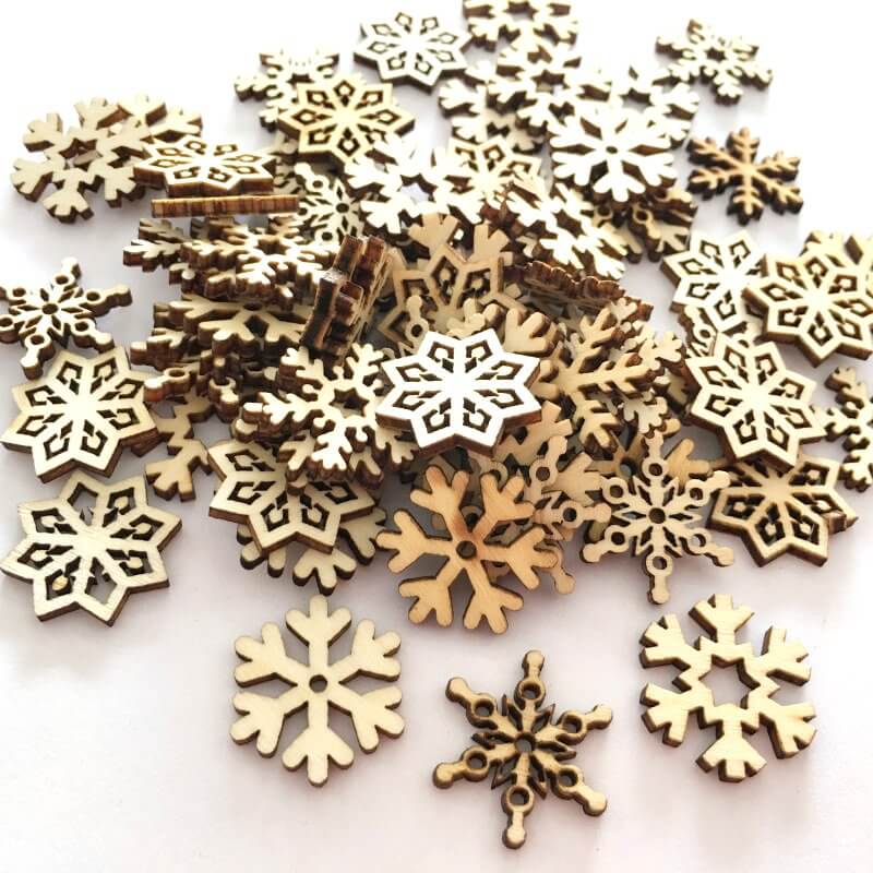 Rustic Wooden Christmas Snowflake Confetti Table Scatters