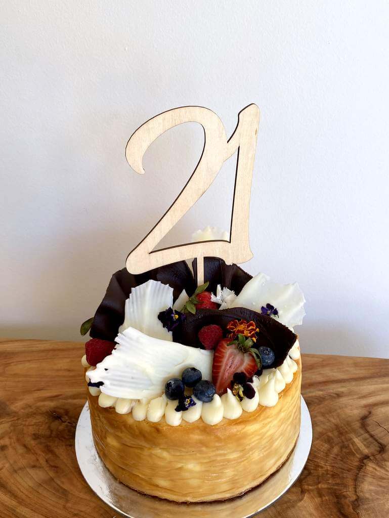 Wooden Number 21 Birthday Cake Topper